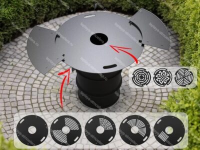 Круглая планча 100 см плита-гриль для бочки