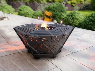 Чаша для огня шестигранная разборная V4 с решеткой гриль